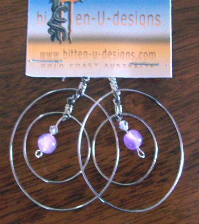 ORBIT Earings - Pink Bead