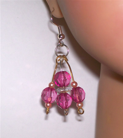 CLUSTER Earings - Pink Bead
